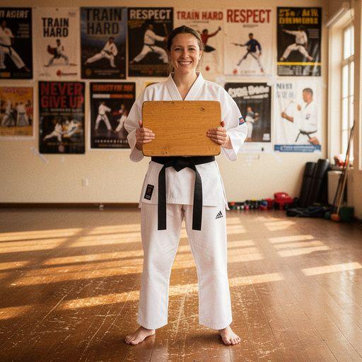 Zwei Schüler führen einen Partnertraining im Karate durch.